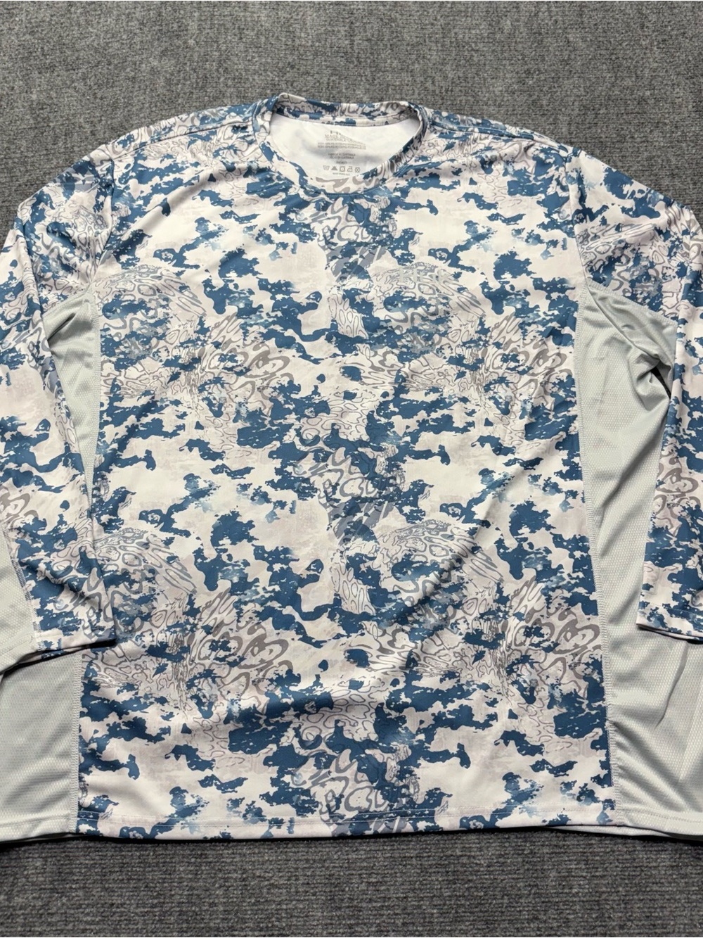 Huk Performance Fishing Shirt Mens 3XL Blue Camo Long Sleeve Sun Protection